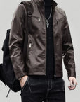 Elegante Slim Fit Herren Lederjacke für Stil - Nordic Boutique & Co.