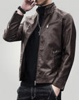 Elegante Slim Fit Herren Lederjacke für Stil - Nordic Boutique & Co.