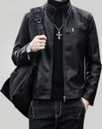 Elegante Slim Fit Herren Lederjacke für Stil - Nordic Boutique & Co.