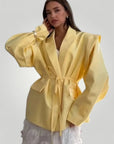 Eleganter Blazer Damen mit Taillengürtel - Nordic Boutique & Co.