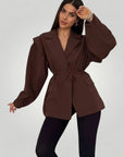 Eleganter Blazer Damen mit Taillengürtel - Nordic Boutique & Co.