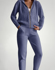Eleganter Jacquard Pullover Cardigan mit Twist - Nordic Boutique & Co.