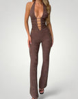 Eleganter Jumpsuit Damen mit V - Ausschnitt - Nordic Boutique & Co.