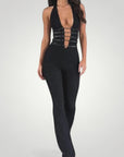 Eleganter Jumpsuit Damen mit V - Ausschnitt - Nordic Boutique & Co.