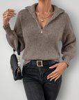 Glitzernder Pullover Damen mit Reißverschluss - Nordic Boutique & Co.