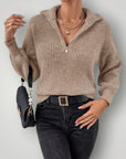 Glitzernder Pullover Damen mit Reißverschluss - Nordic Boutique & Co.