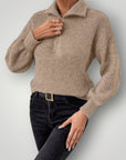 Glitzernder Pullover Damen mit Reißverschluss - Nordic Boutique & Co.