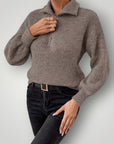 Glitzernder Pullover Damen mit Reißverschluss - Nordic Boutique & Co.