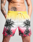 Herren Badehose mit Lebhaftem Palmendruck - Nordic Boutique & Co.