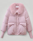 Kurz gepolsterte Damenjacke mit Pelzkragen - Nordic Boutique & Co.