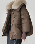 Kurz gepolsterte Damenjacke mit Pelzkragen - Nordic Boutique & Co.