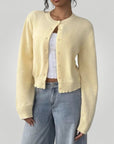 Langärmlige Strickjacke Damen im Schlichten Stil - Nordic Boutique & Co.