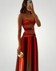 Maxikleid Sommer mit Trägerlosem Herz - Ausschnitt - Nordic Boutique & Co.
