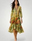Maxikleid Sommer mit Vintage Blumenmuster - Nordic Boutique & Co.