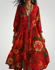 Maxikleid Sommer mit Vintage Blumenmuster - Nordic Boutique & Co.