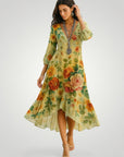 Maxikleid Sommer mit Vintage Blumenmuster - Nordic Boutique & Co.
