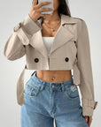 Vintage Cropped Trenchjacke Damen mit Stil - Nordic Boutique & Co.