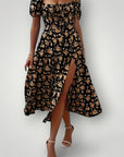 Blumenmuster Kleid mit Eleganz 1