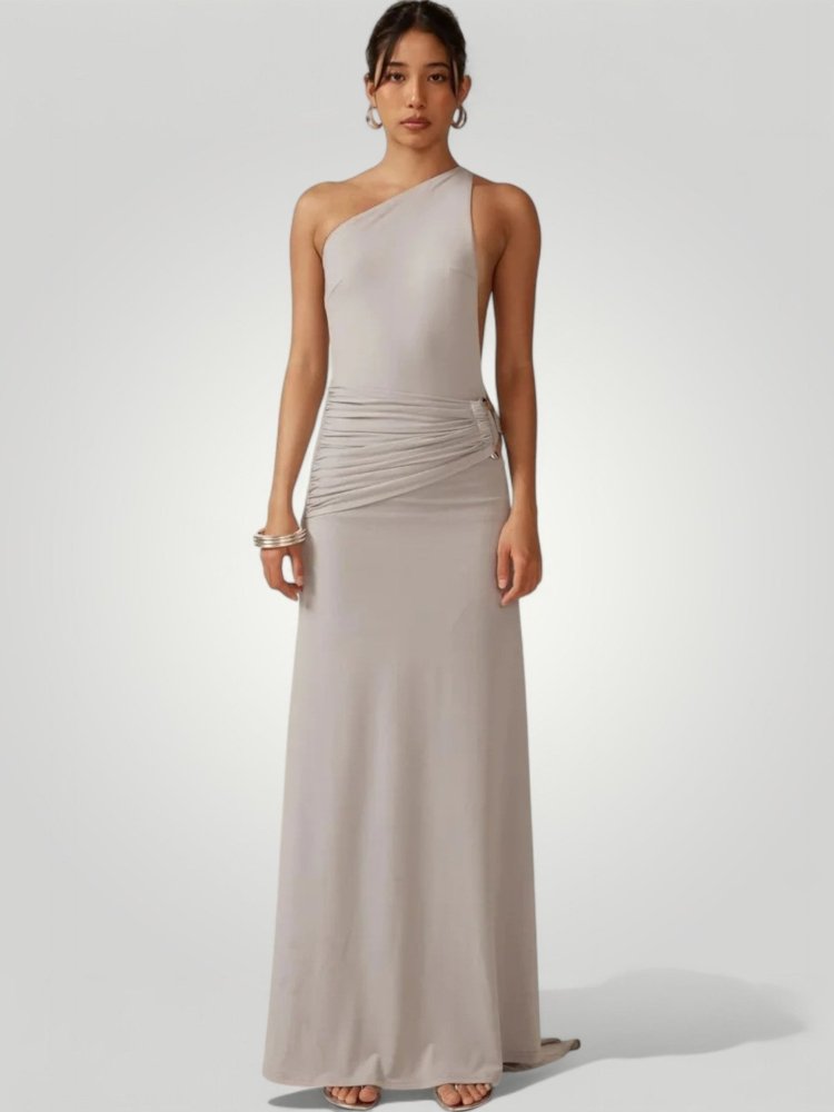 Elegante Maxi-Kleid mit Ein-Schulter-Design 0
