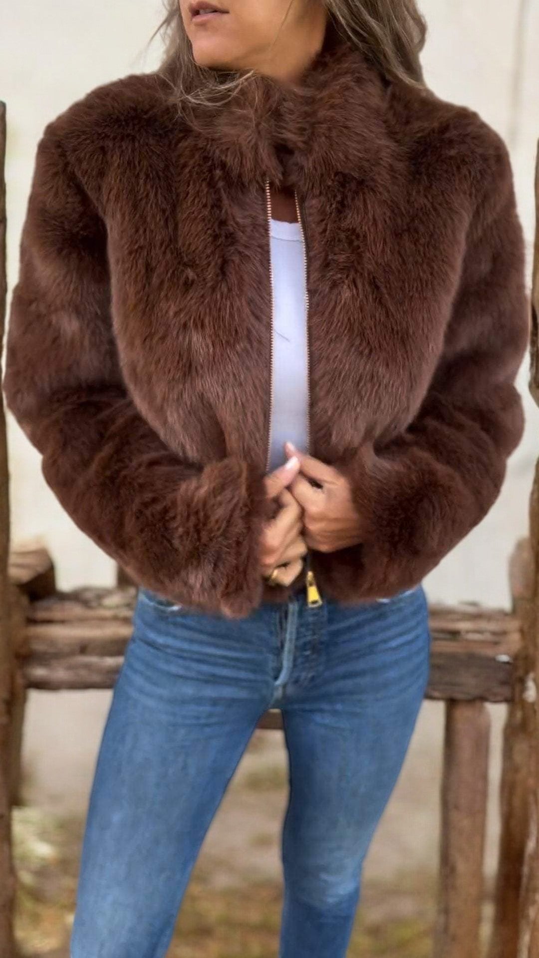 ANGELA | ELEGANTE FUSSKPELSJACKE - Nordic Boutique & Co.