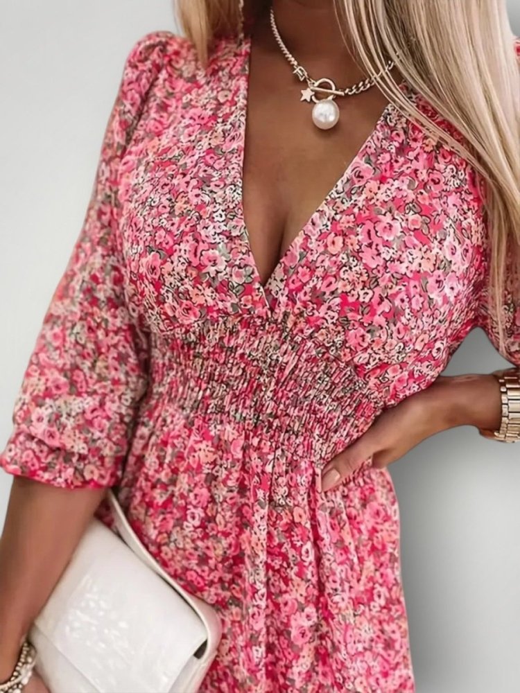 Blütenmuster - Kleid für elegante Anlässe - Nordic Boutique & Co.