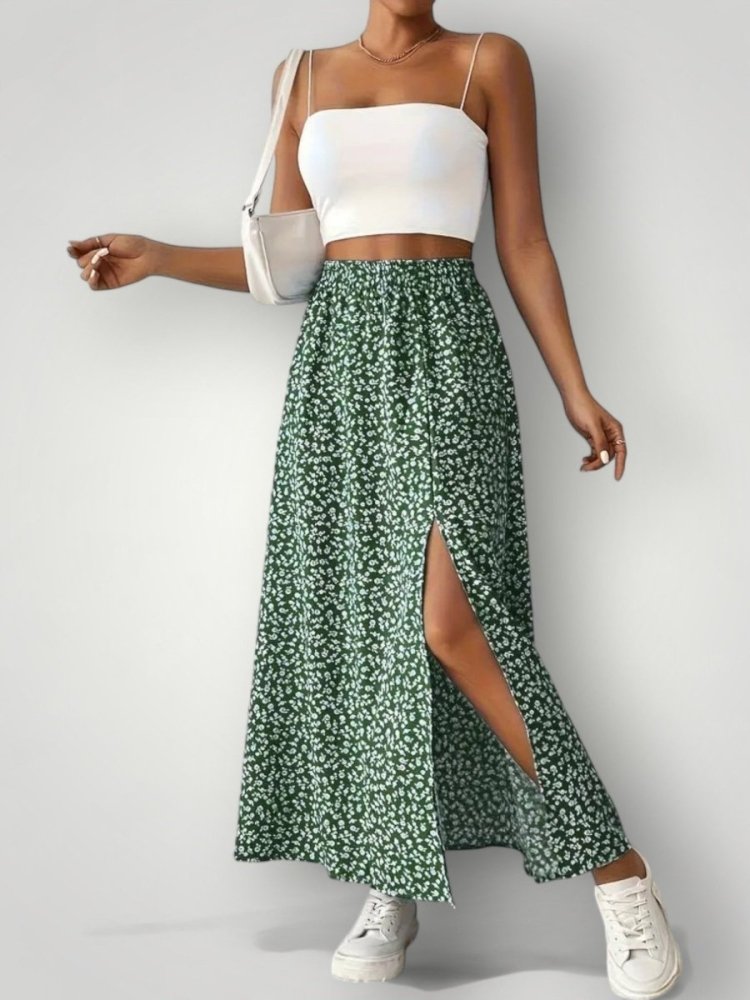 Blütenmuster - Rock mit Eleganz - Nordic Boutique &amp; Co.