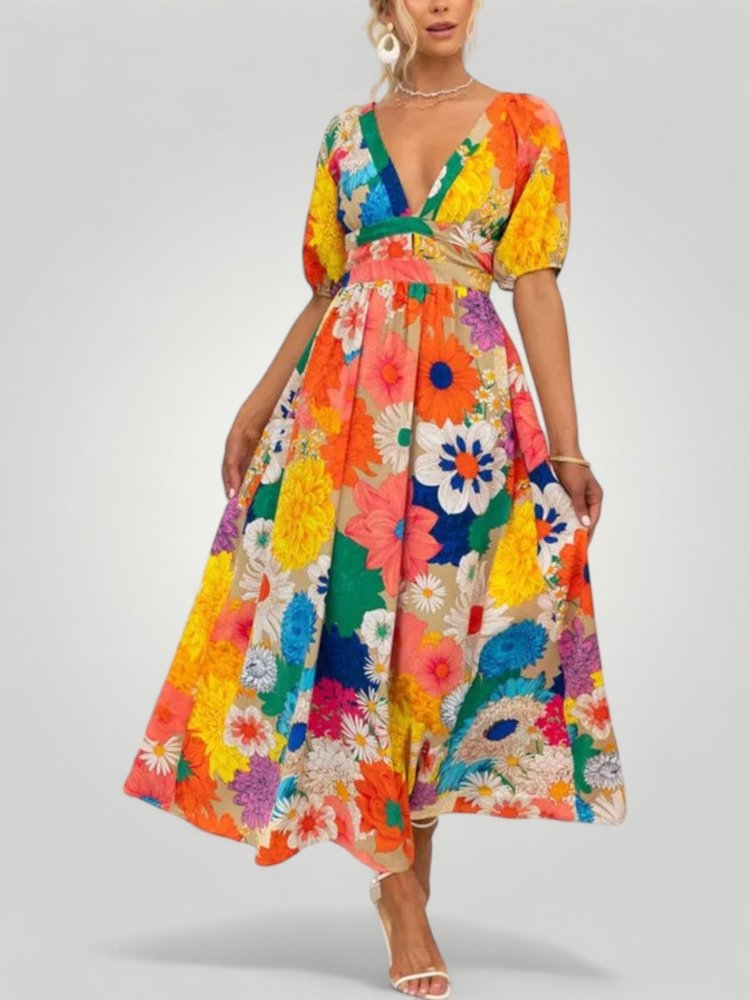 Damenkleid mit Blumenmuster für elegante Anlässe - Nordic Boutique & Co.
