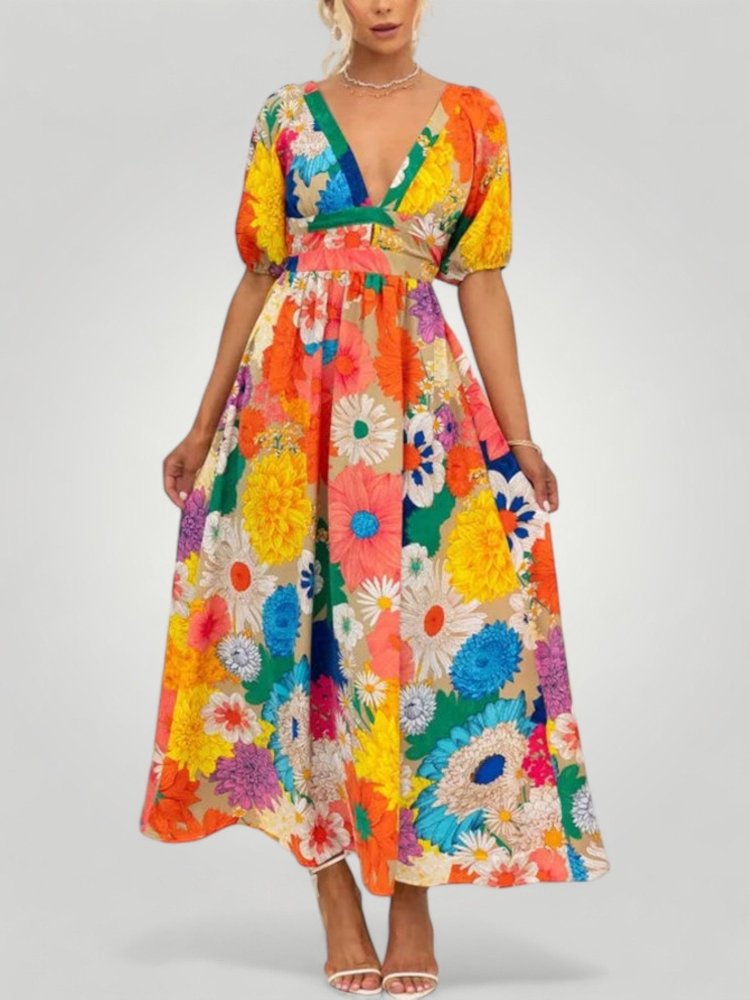Damenkleid mit Blumenmuster für elegante Anlässe - Nordic Boutique & Co.