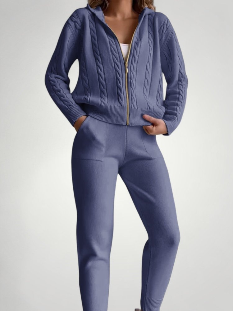 Eleganter Jacquard Pullover Cardigan mit Twist - Nordic Boutique &amp; Co.
