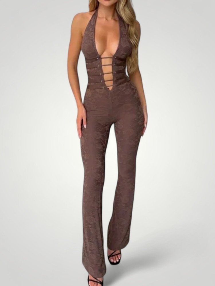Eleganter Jumpsuit Damen mit V - Ausschnitt - Nordic Boutique &amp; Co.