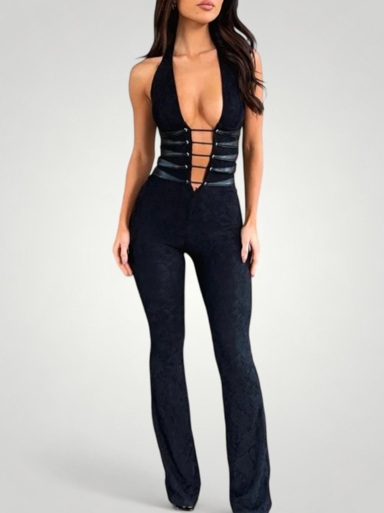 Eleganter Jumpsuit Damen mit V - Ausschnitt - Nordic Boutique &amp; Co.