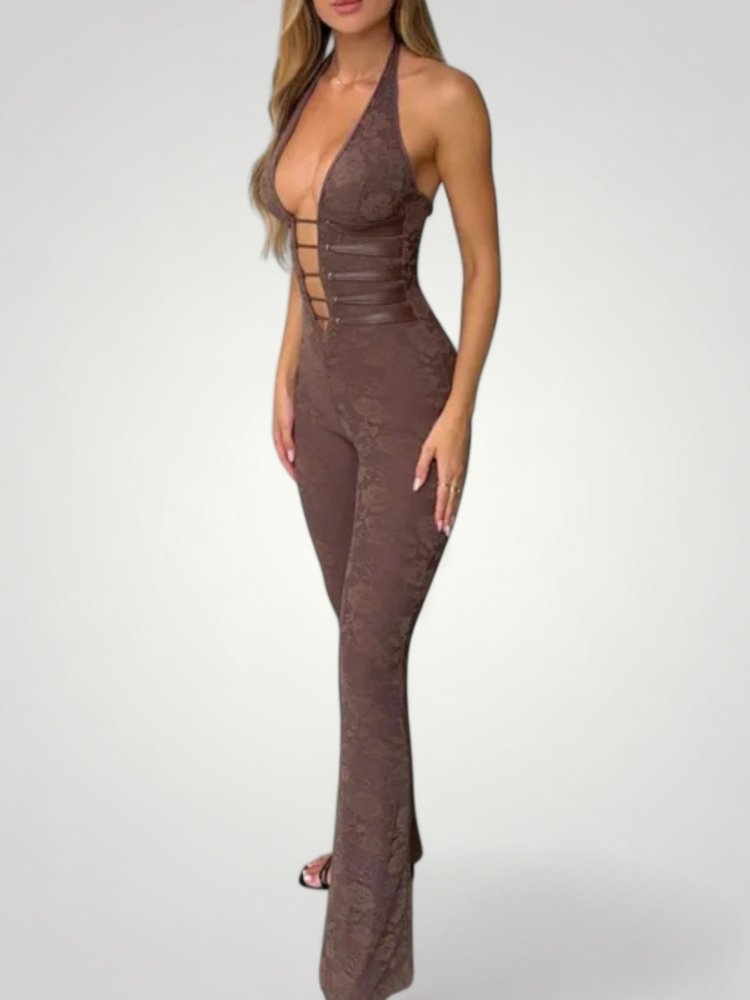 Eleganter Jumpsuit Damen mit V - Ausschnitt - Nordic Boutique &amp; Co.