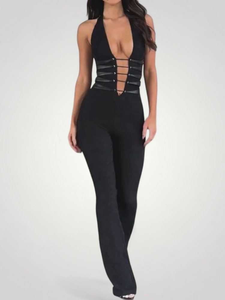 Eleganter Jumpsuit Damen mit V - Ausschnitt - Nordic Boutique &amp; Co.