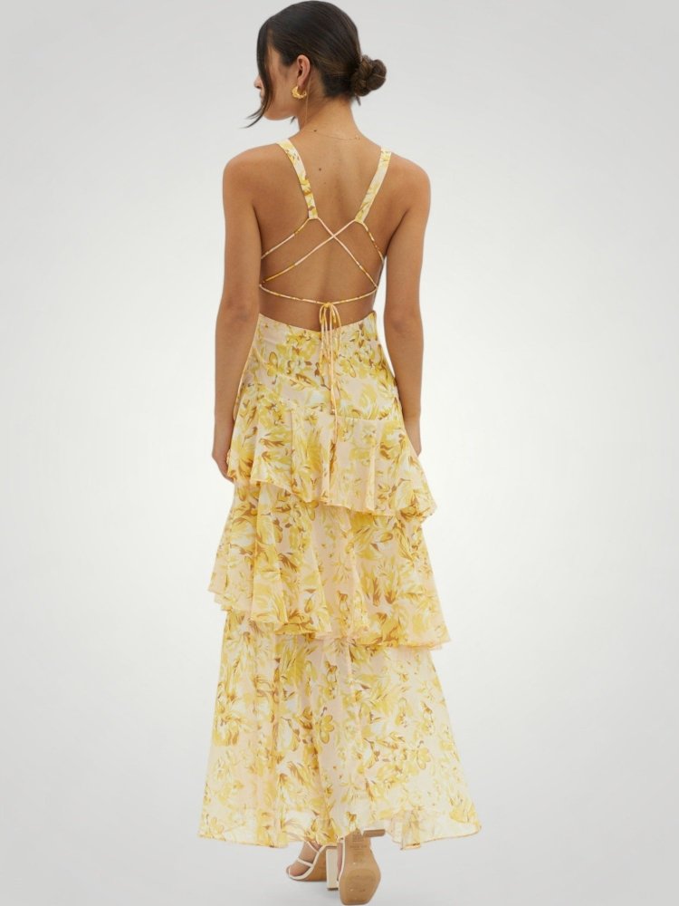 Elegantes Midi Kleid mit Chic Trägerlosem Rücken - Nordic Boutique & Co.