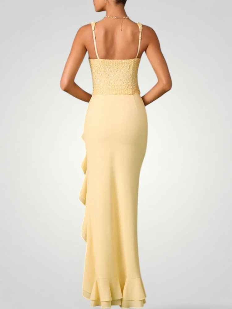 Elegantes Rüschendress mit Rückenausschnitt für Sommerpartys - Nordic Boutique & Co.