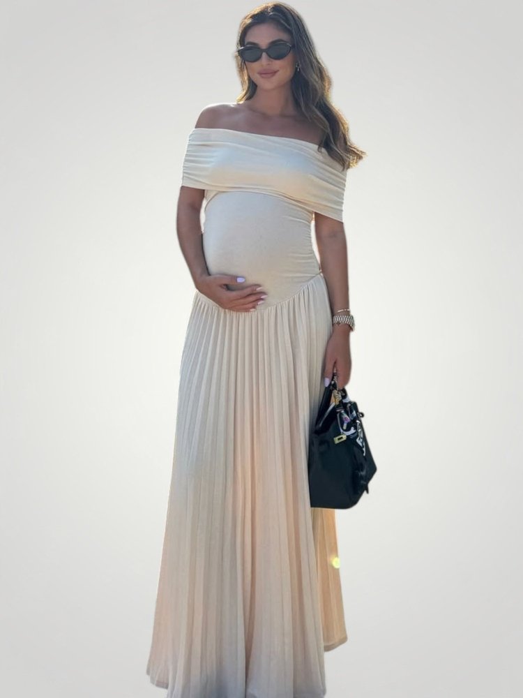 Faltendes Schwangerschafts - Maxi mit Eleganter Passform - Nordic Boutique & Co.