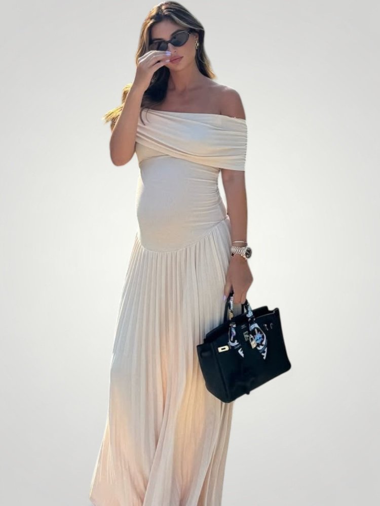 Faltendes Schwangerschafts - Maxi mit Eleganter Passform - Nordic Boutique & Co.