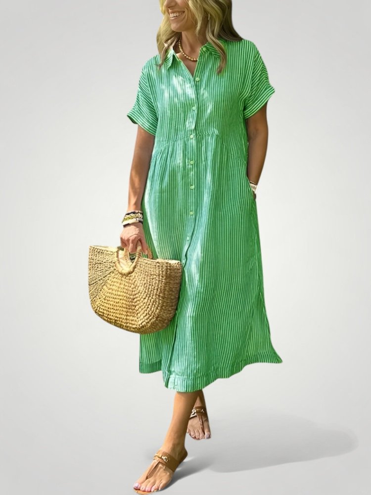 Gestreiftes Hemdkleid Damen Elegant - Nordic Boutique & Co.