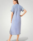 Gestreiftes Hemdkleid Damen Elegant - Nordic Boutique & Co.