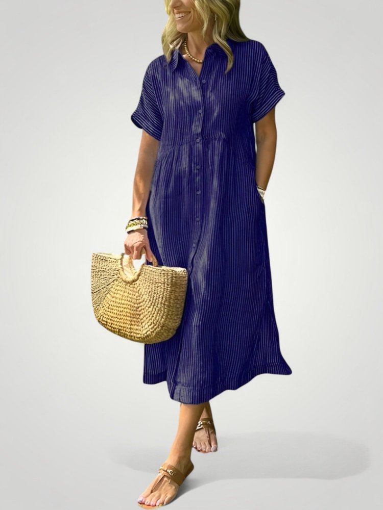 Gestreiftes Hemdkleid Damen Elegant - Nordic Boutique &amp; Co.