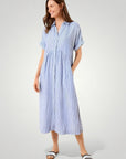 Gestreiftes Hemdkleid Damen Elegant - Nordic Boutique & Co.