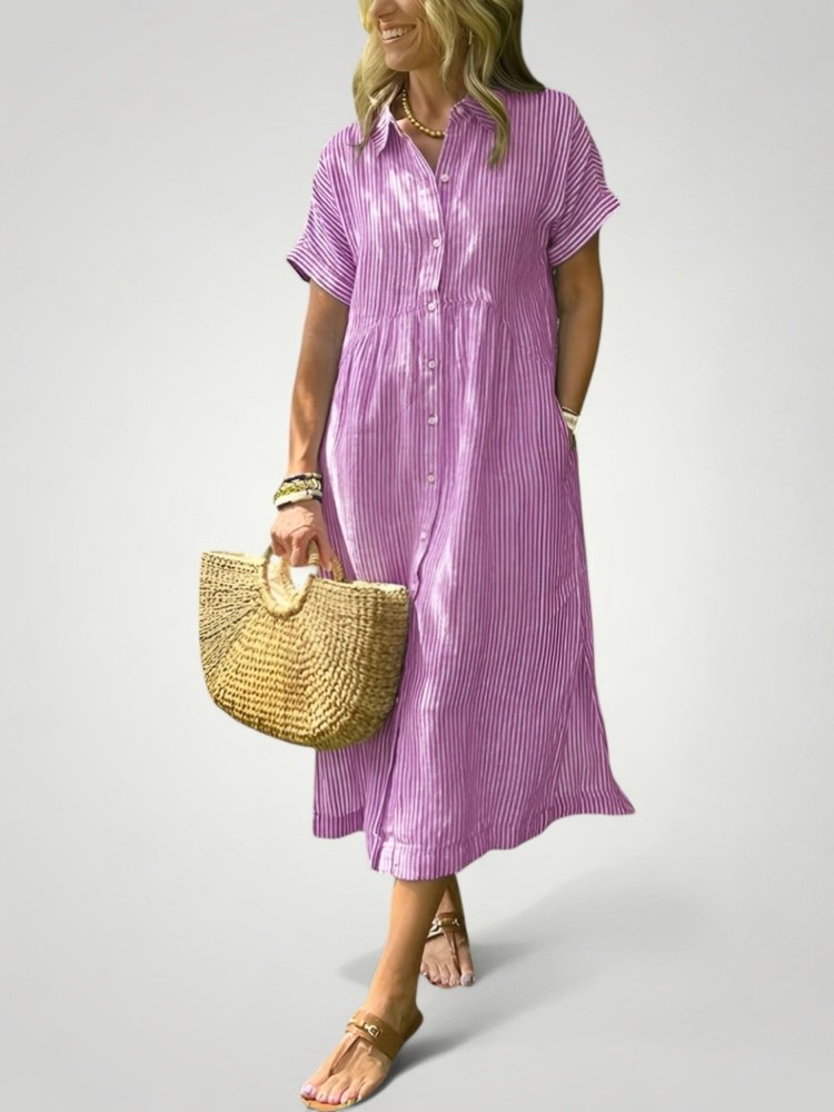 Gestreiftes Hemdkleid Damen Elegant - Nordic Boutique &amp; Co.