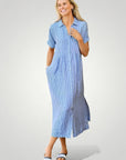 Gestreiftes Hemdkleid Damen Elegant - Nordic Boutique & Co.