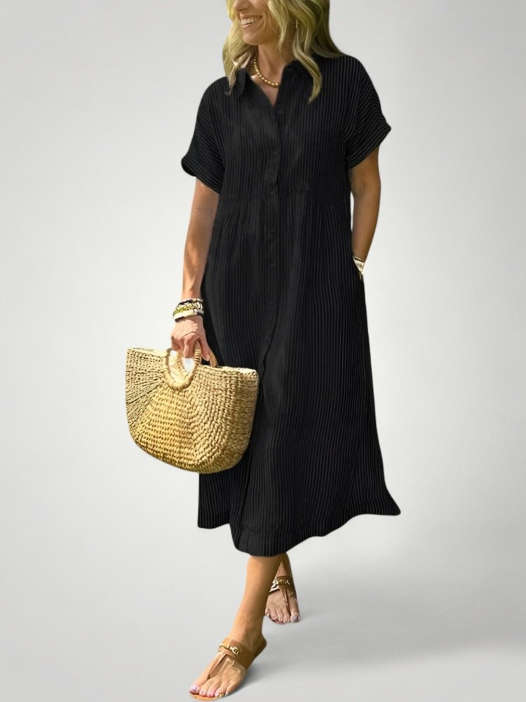 Gestreiftes Hemdkleid Damen Elegant - Nordic Boutique &amp; Co.