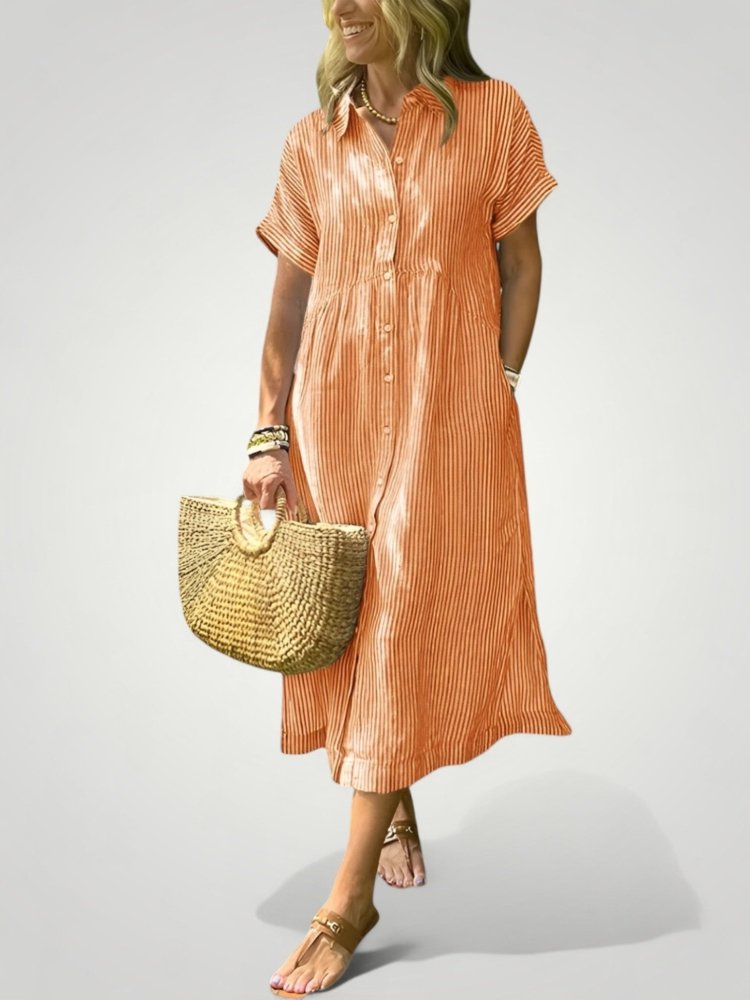 Gestreiftes Hemdkleid Damen Elegant - Nordic Boutique &amp; Co.