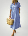 Gestreiftes Hemdkleid Damen Elegant - Nordic Boutique & Co.