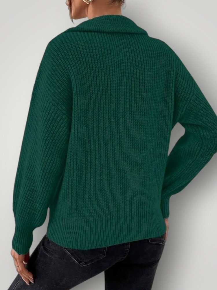 Glitzernder Pullover Damen mit Reißverschluss - Nordic Boutique &amp; Co.