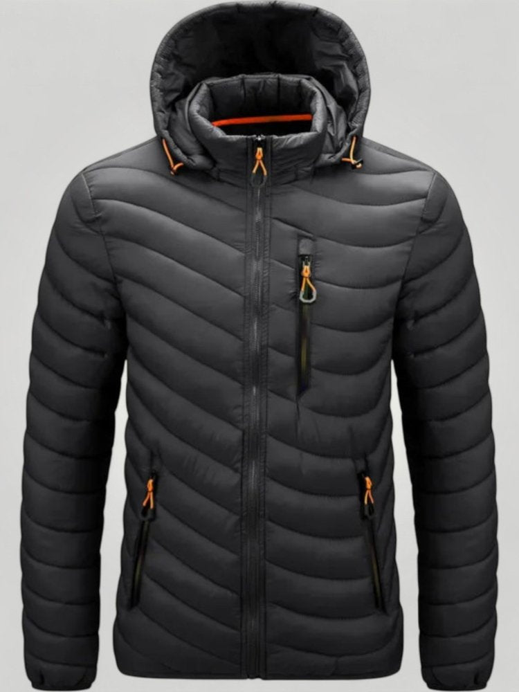 Herrenparka Schwarz mit Wärmendem Futter - Nordic Boutique & Co.