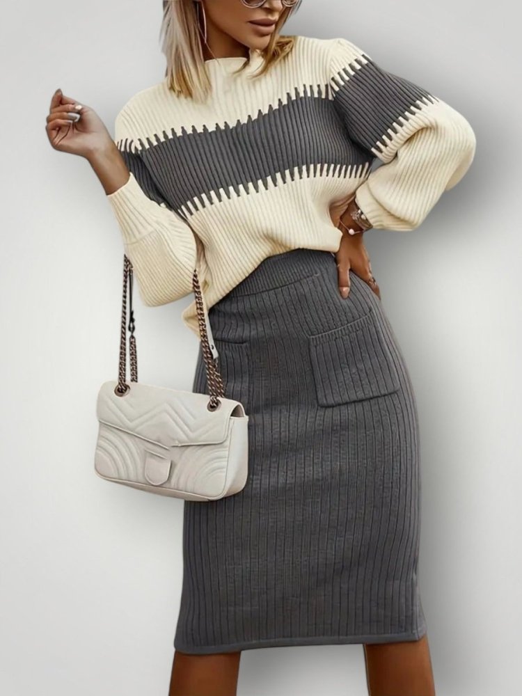 Lässiges Ripp - Set für Damen mit bequemem Schnitt - Nordic Boutique &amp; Co.