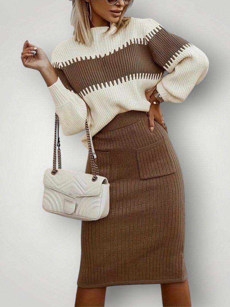Lässiges Ripp - Set für Damen mit bequemem Schnitt - Nordic Boutique &amp; Co.